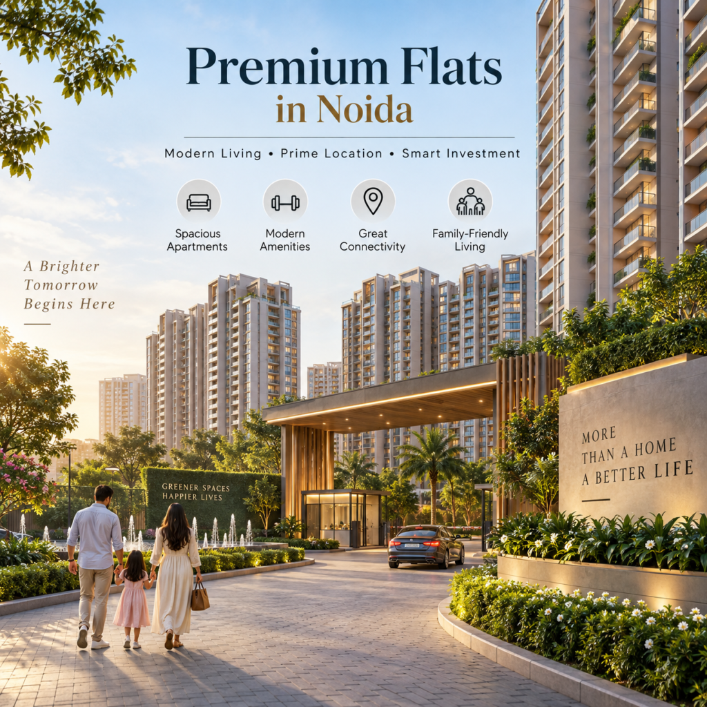 Nearby real estate offices helping a buyer choose the best flats in Noida for 2026